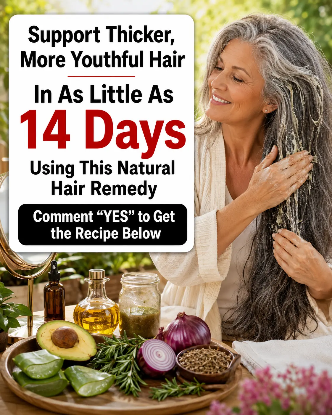 Natural Herbal Hair Growth Spray: A Gentle DIY Recipe for Stronger, Healthier-Looking Hair 🌿✨