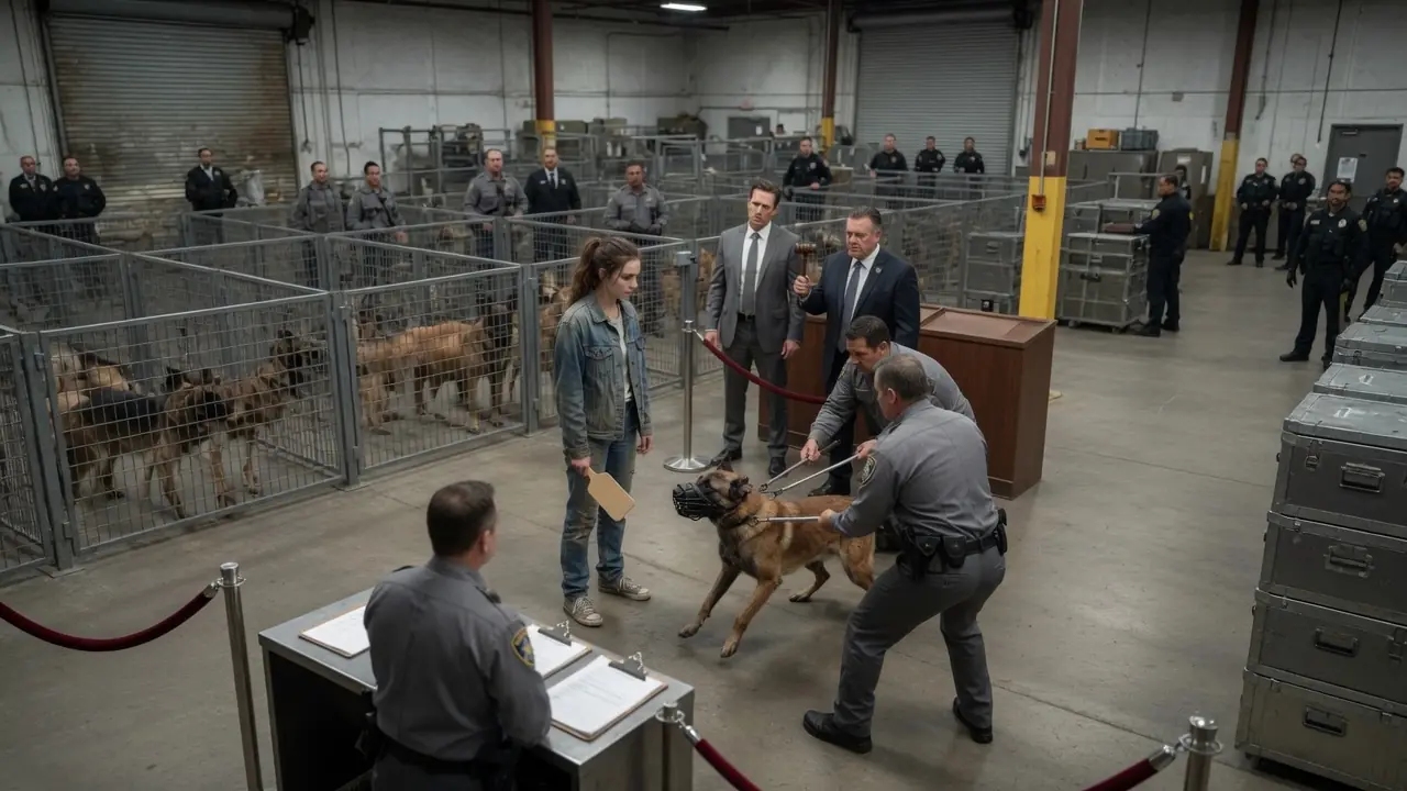 SEAL’s Daughter Walked Into a Retired K9 Auction Alone — The Dogs Froze When She Said Her Dad’s Name