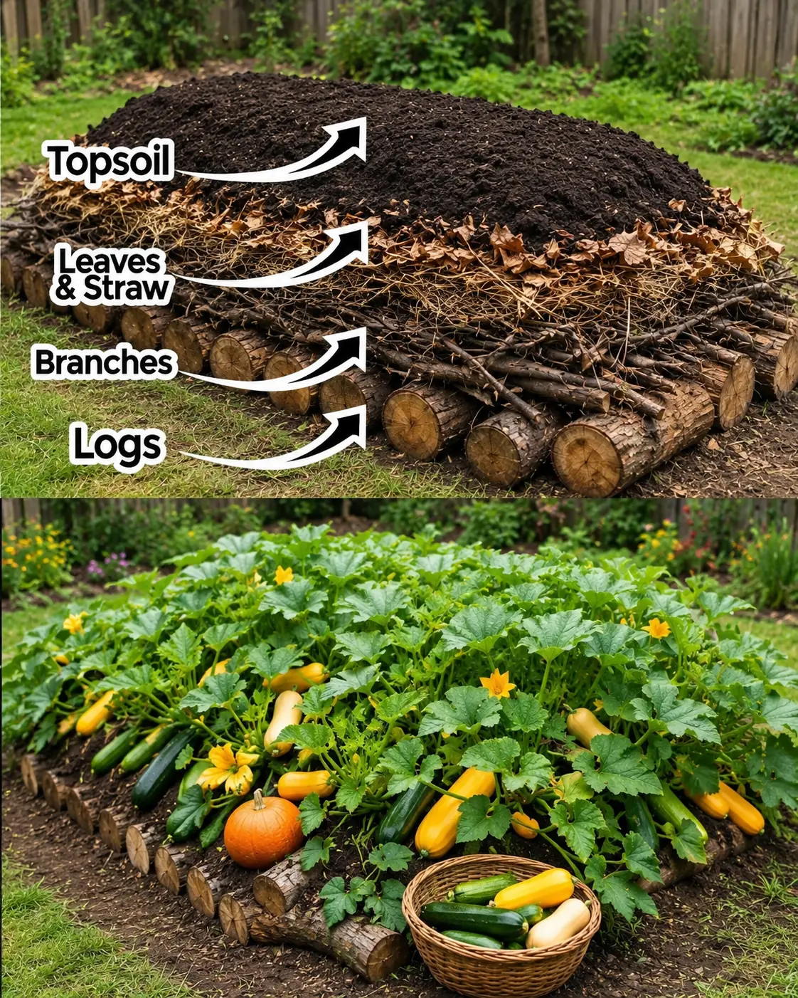 Hugelkultur Mound Garden – A Self‑Watering Raised Bed for Rich Harvests
