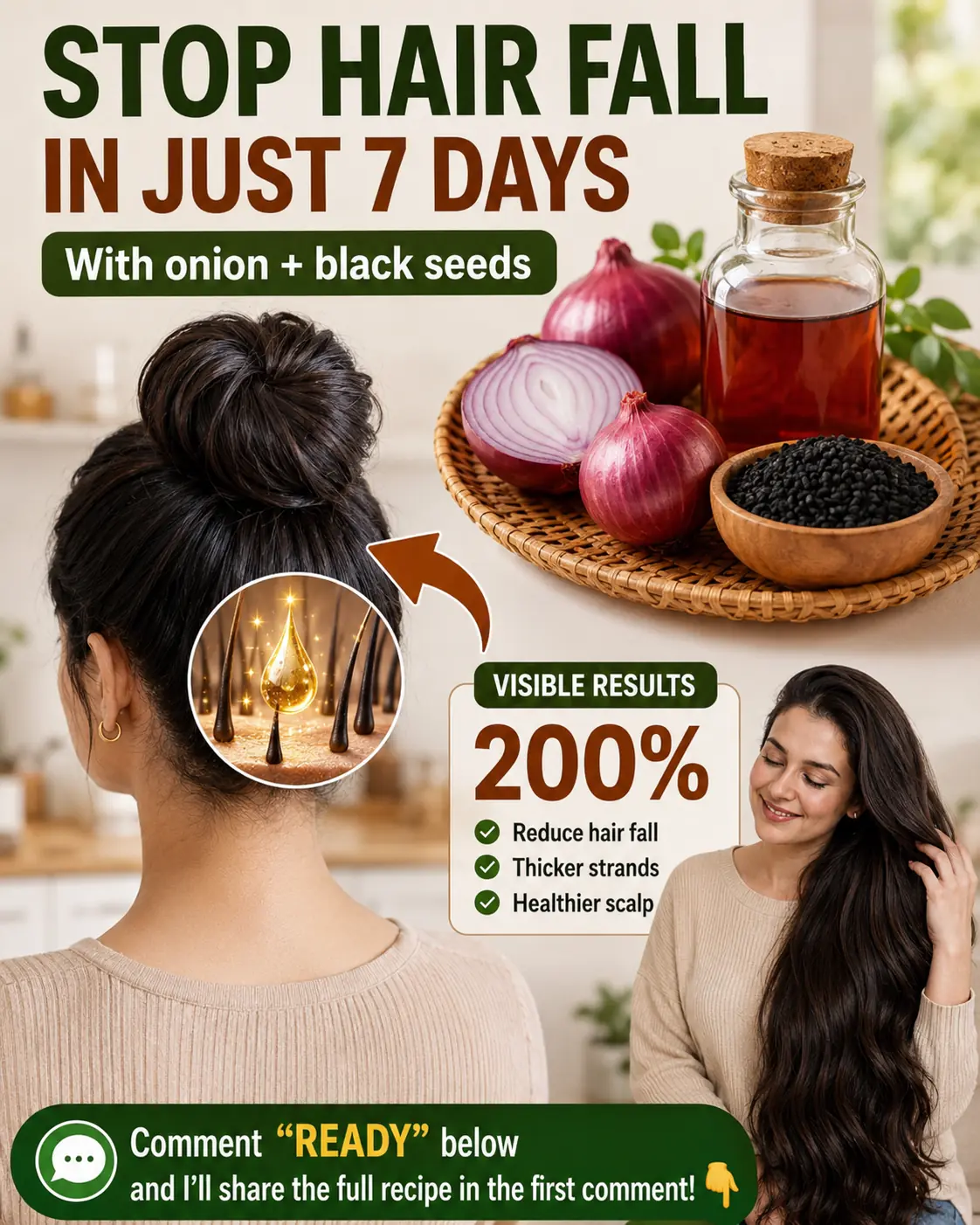 🧅 Onion Oil for Hair: A Traditional Natural Remedy for Stronger, Healthier-Looking Hair 🌿✨