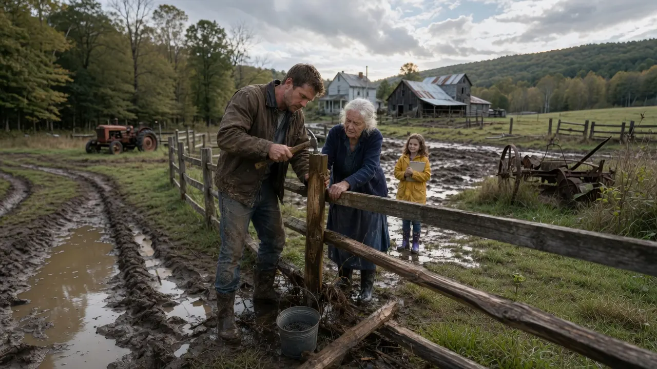 A Struggling Single Dad Helps a Farmer Fix Her Flooded Farm — Unaware She Owns the Largest Estate!