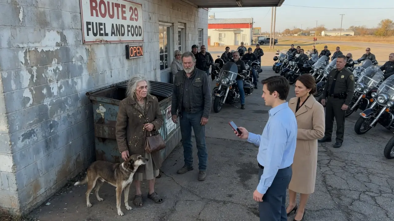 Elderly Woman Left Starving Behind Gas Station — 200 Hells Angels Bikers Saved Her