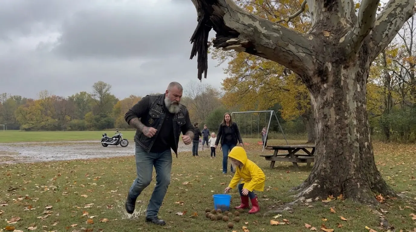 A Biker Grabbed A Little Girl At The Park — Then The Tree Fell Where She Had Been Standing
