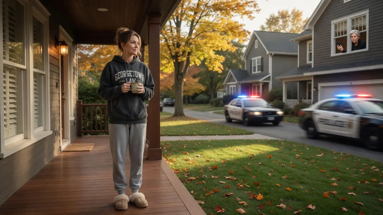 PATROL CARS STORMED HER DRIVEWAY — FOR DRINKING COFFEE ON HER OWN PORCH