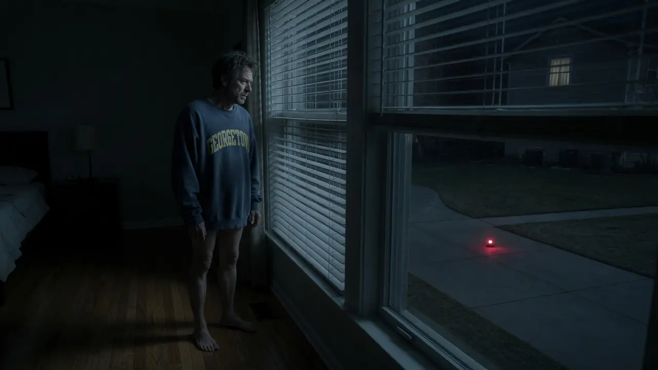HE FOUND A BLINKING RED LIGHT IN HIS DRIVEWAY — THEN HIS NEIGHBOR’S CURTAIN MOVED