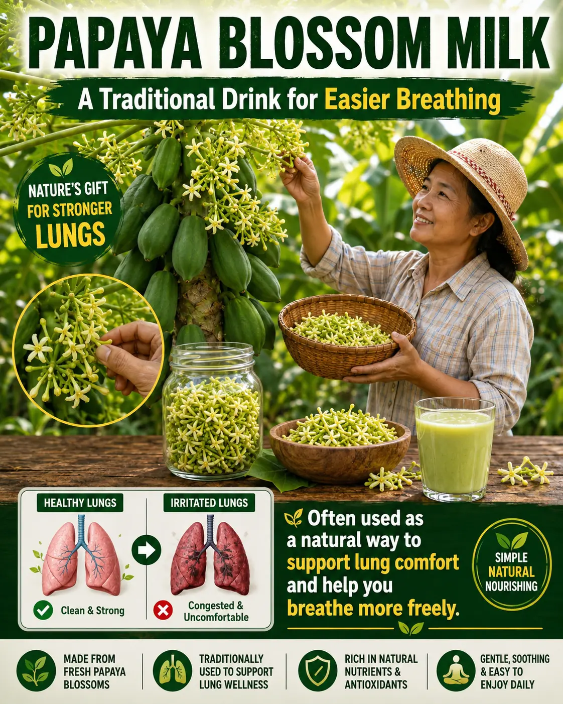 🌸 17 Papaya Flower Benefits for Natural Wellness: Nutrition, Traditional Uses & Easy Ways to Enjoy It