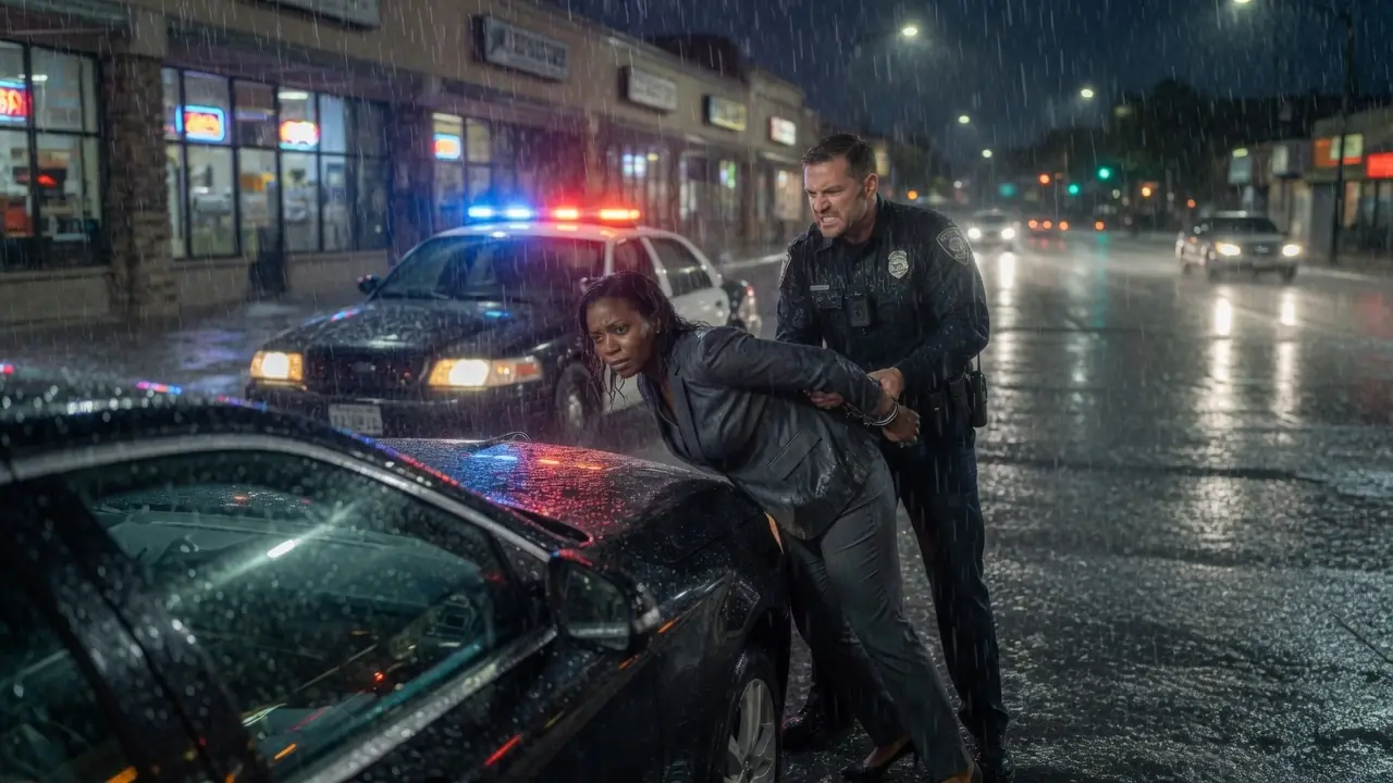 THE OFFICER FORCED HER AGAINST THE CAR — UNAWARE OF WHO HE HAD STOPPED