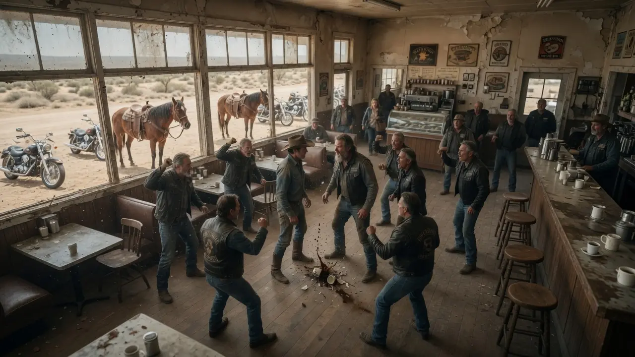THE BIKERS SURROUNDED THE LONE COWBOY — THEN THEIR LEADER PULLED A KNIFE