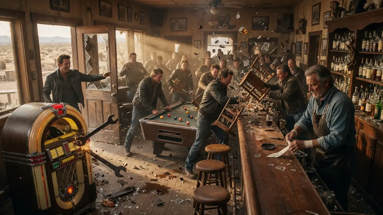 TWENTY MEN DESTROYED THE OLD BARTENDER’S BAR — THEN HE LOCKED THE DOOR