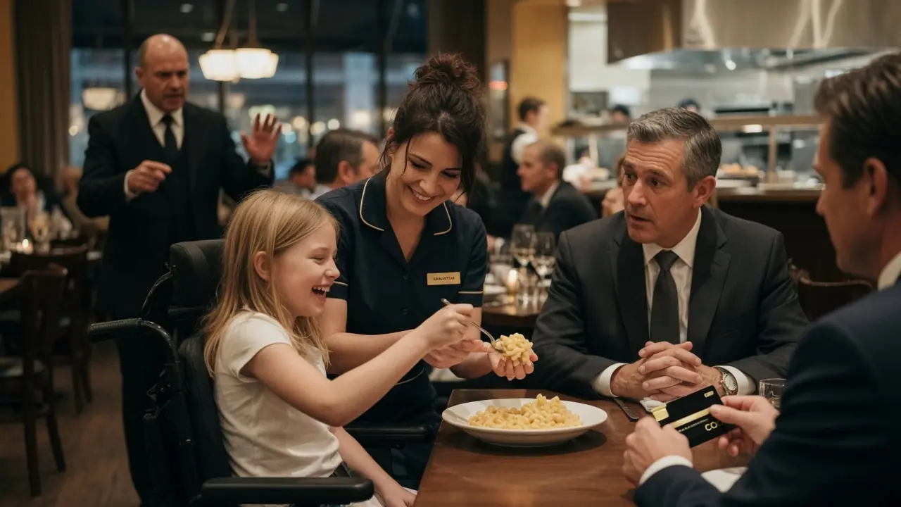 UNDERCOVER OWNER WATCHES WAITRESS FEED HIS DISABLED DAUGHTER — THE NEXT DAY, HE CHANGES HER LIFE