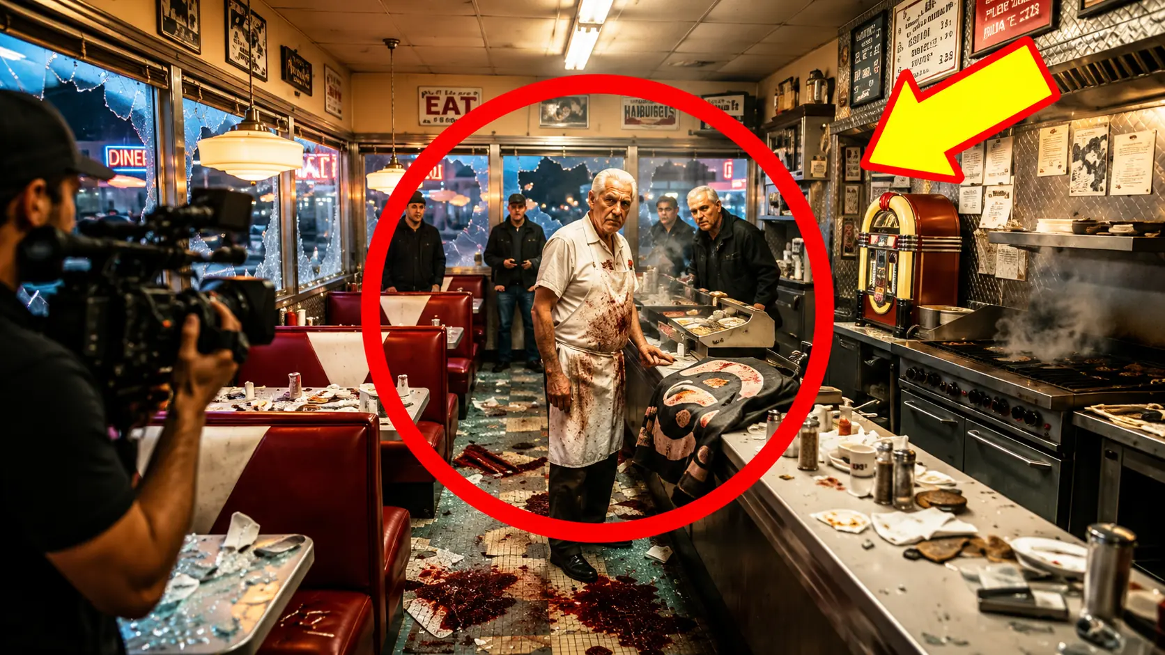 Four Thugs Trashed an Old Man's Diner — Then He Quietly Picked Up a Rotary Phone