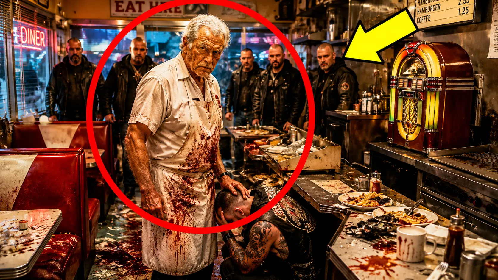Four Thugs Laughed as They Wrecked an Old Man's Diner — Then He Made One Phone Call