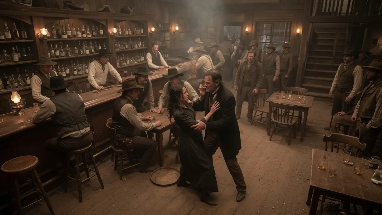 HE GRABBED THE SALOON WORKER AFTER SHE REJECTED HIM — THEN THE CORNER TABLE WENT SILENT