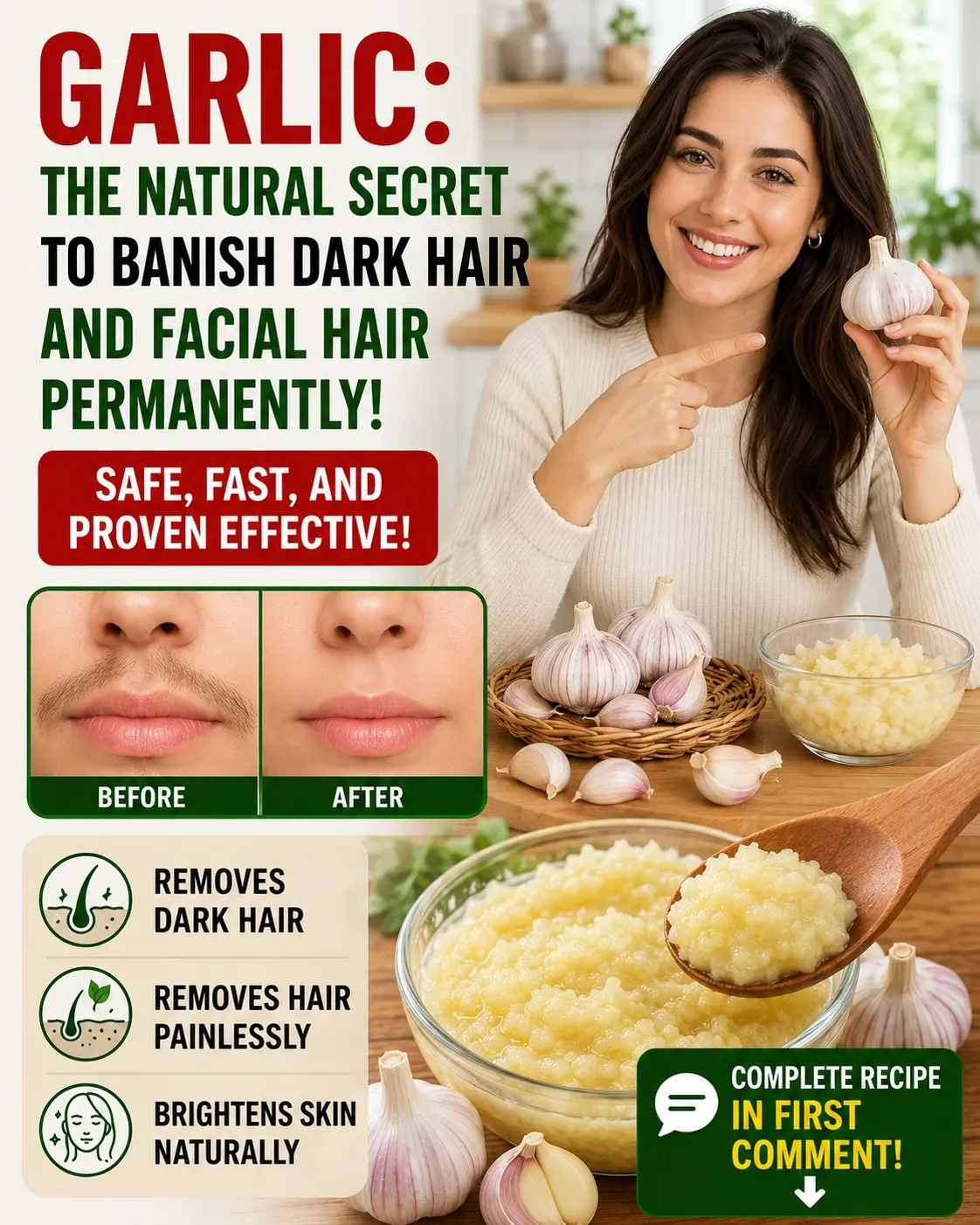 🧄✨ Garlic for Hair Removal? What Science Says About This Traditional DIY Skin Care Trend