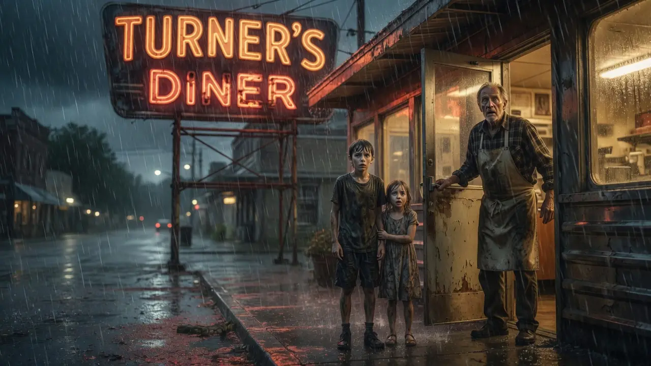 Old Man Sheltered Two Hungry Children In His Diner — Years Later, A Black Car Stopped Outside His Door