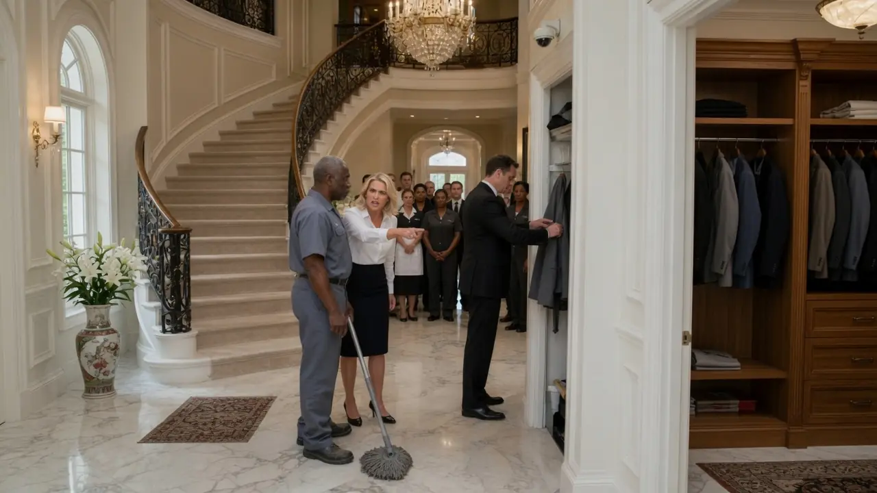 Billionaire's Wife Frames Black Janitor for Theft — Goes Pale When He Pulls Out His Old Badge