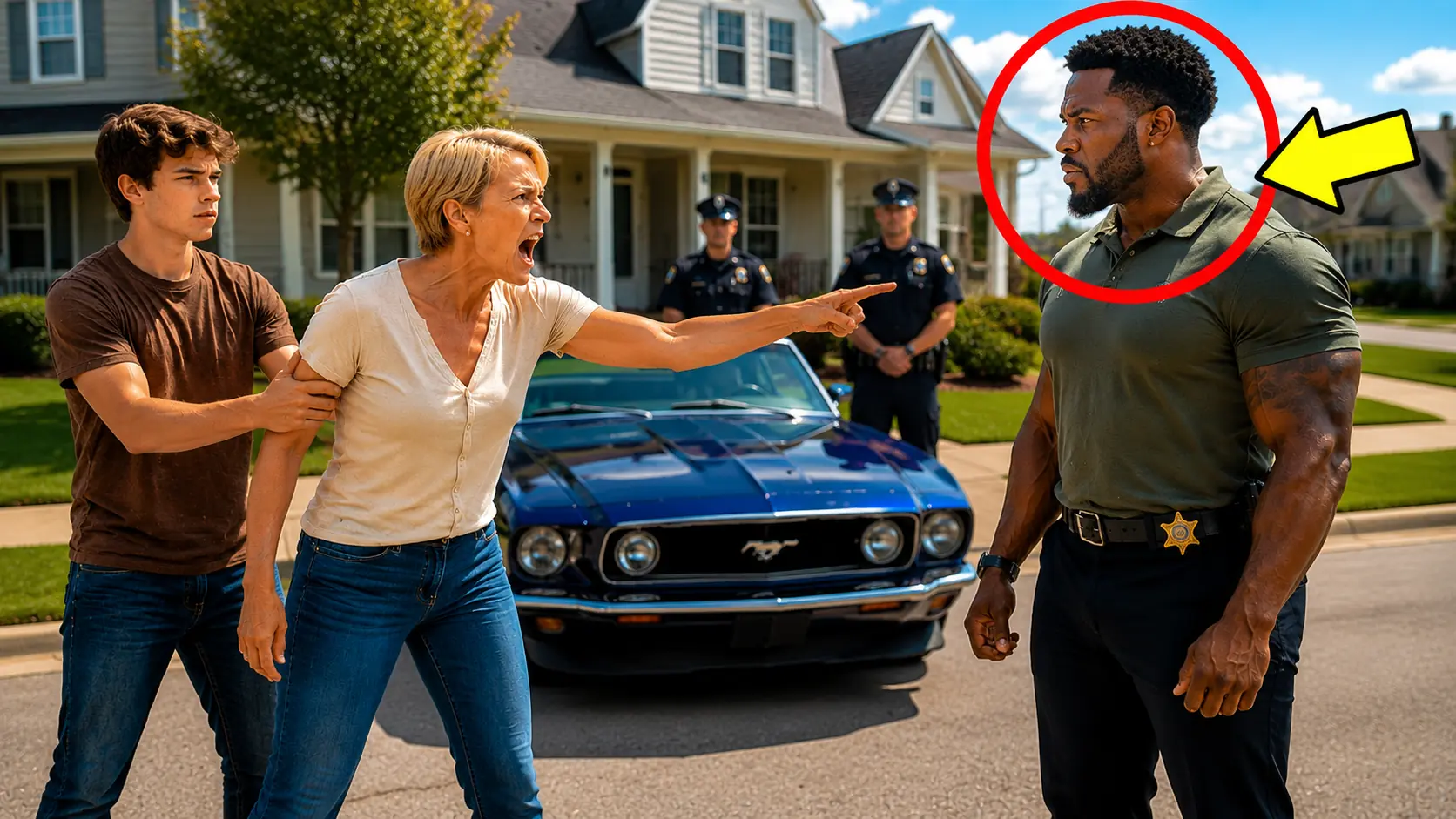 An HOA Karen Demanded a Stranger's Mustang for Her Son — Then She Froze