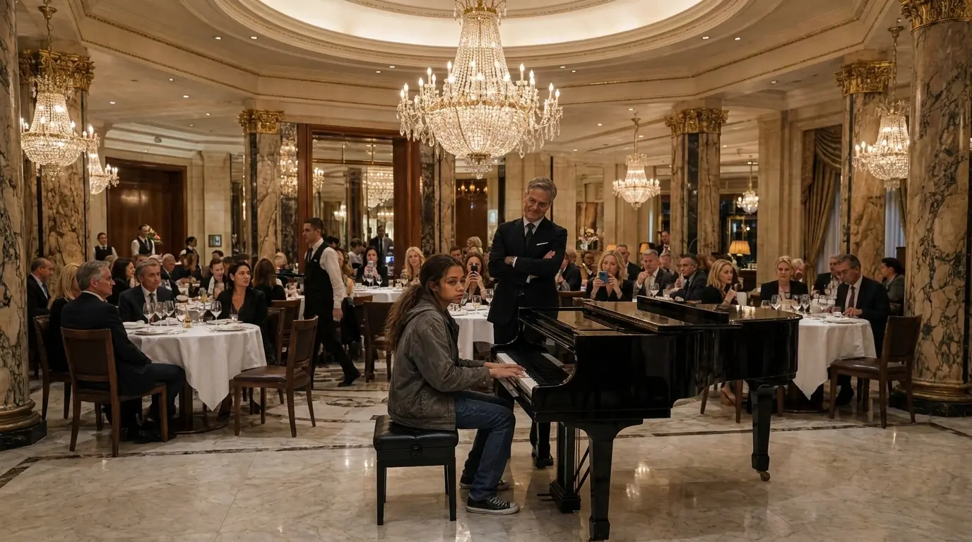 "If You Can’t Play, No Food" Billionaire Laughed At The Homeless Girl — Then Learned She's A Piano PROD
