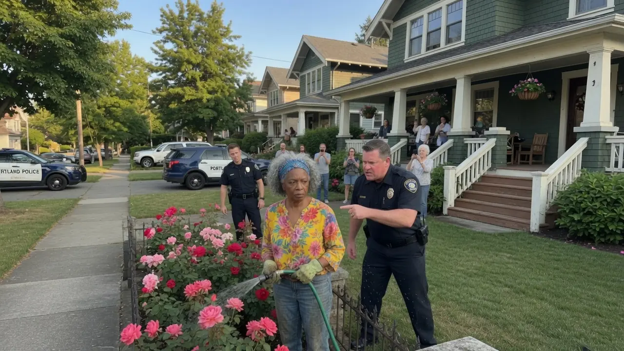THE OFFICER SPRAYED AN ELDERLY BLACK WOMAN IN HER OWN FRONT YARD — THEN SHE REACHED INTO HER POCKET