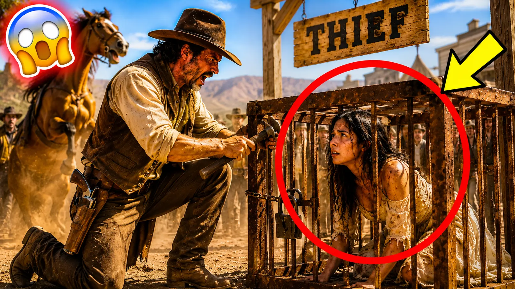 Everyone Walked Past the Woman in the Cage — Until One Rancher Reined In His Horse