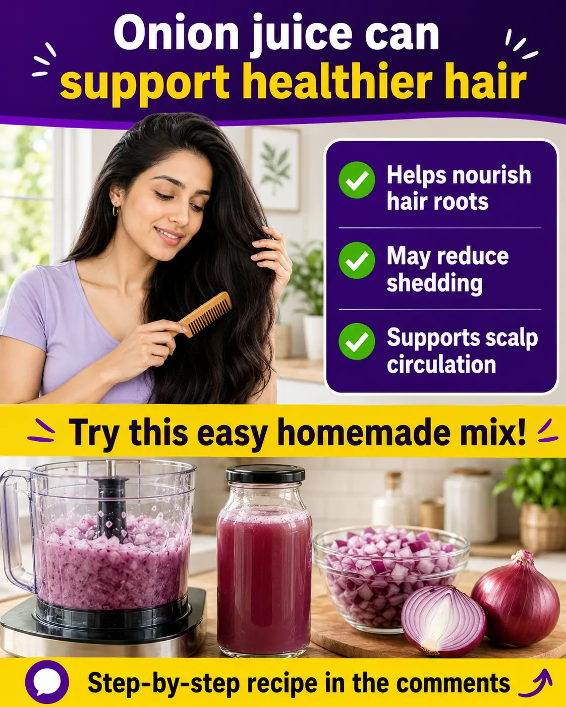 7-Day Onion Hair Care Routine for Mature Hair: A Gentle Habit That May Support Healthier-Looking Hair