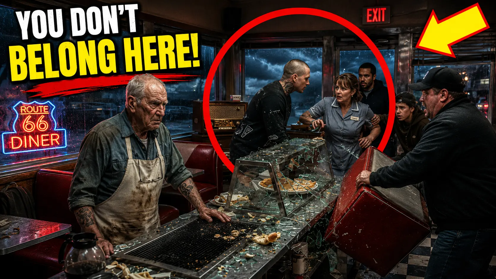 Four Thugs Trashed an Old Man's Diner — Then He Calmly Reached for the Rotary Phone