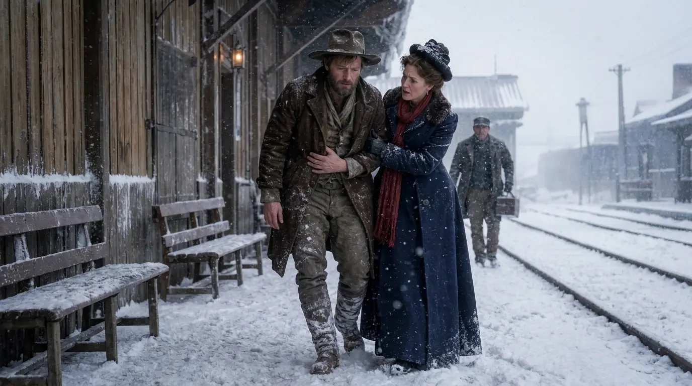 Rich Widow Finds a Freezing Single Dad at the Station — Their Love Story Became Frontier History