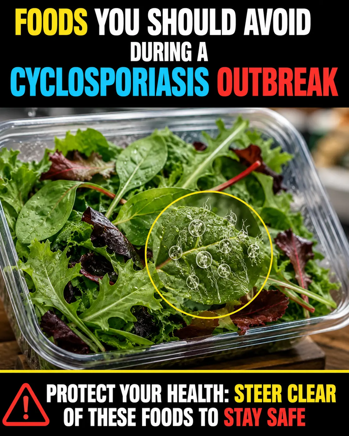 What foods to avoid during the cyclosporiasis outbreak