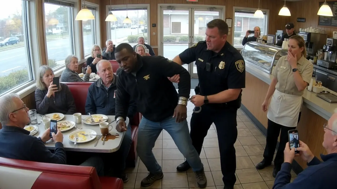 THE OFFICER ACCUSED HIM OF BEING A FAKE — THEN DRAGGED HIM OUT OF THE DINER