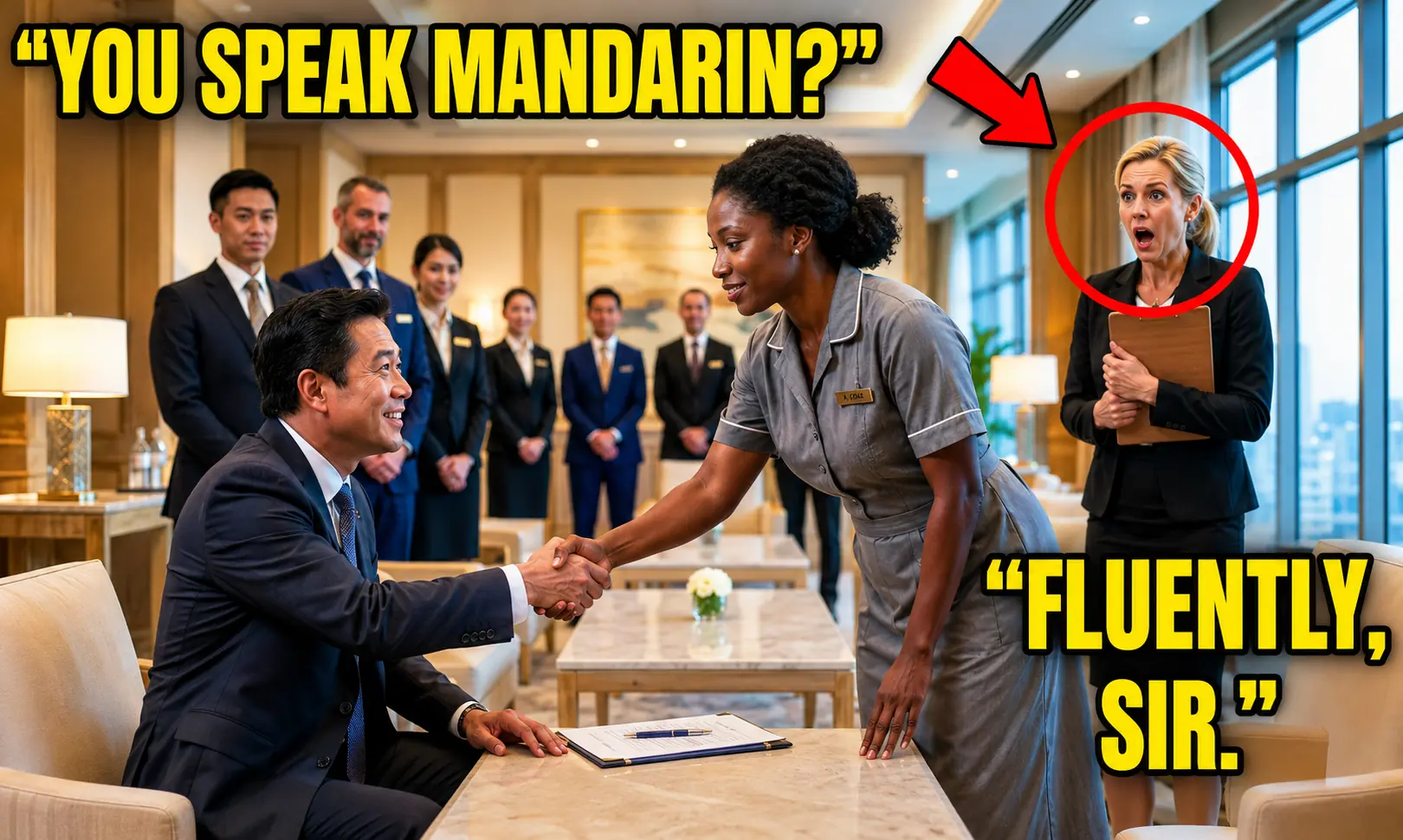 Manager Panicked Over the Millionaires Mandarin  Then the Black Maid Answered in Perfect Chinese