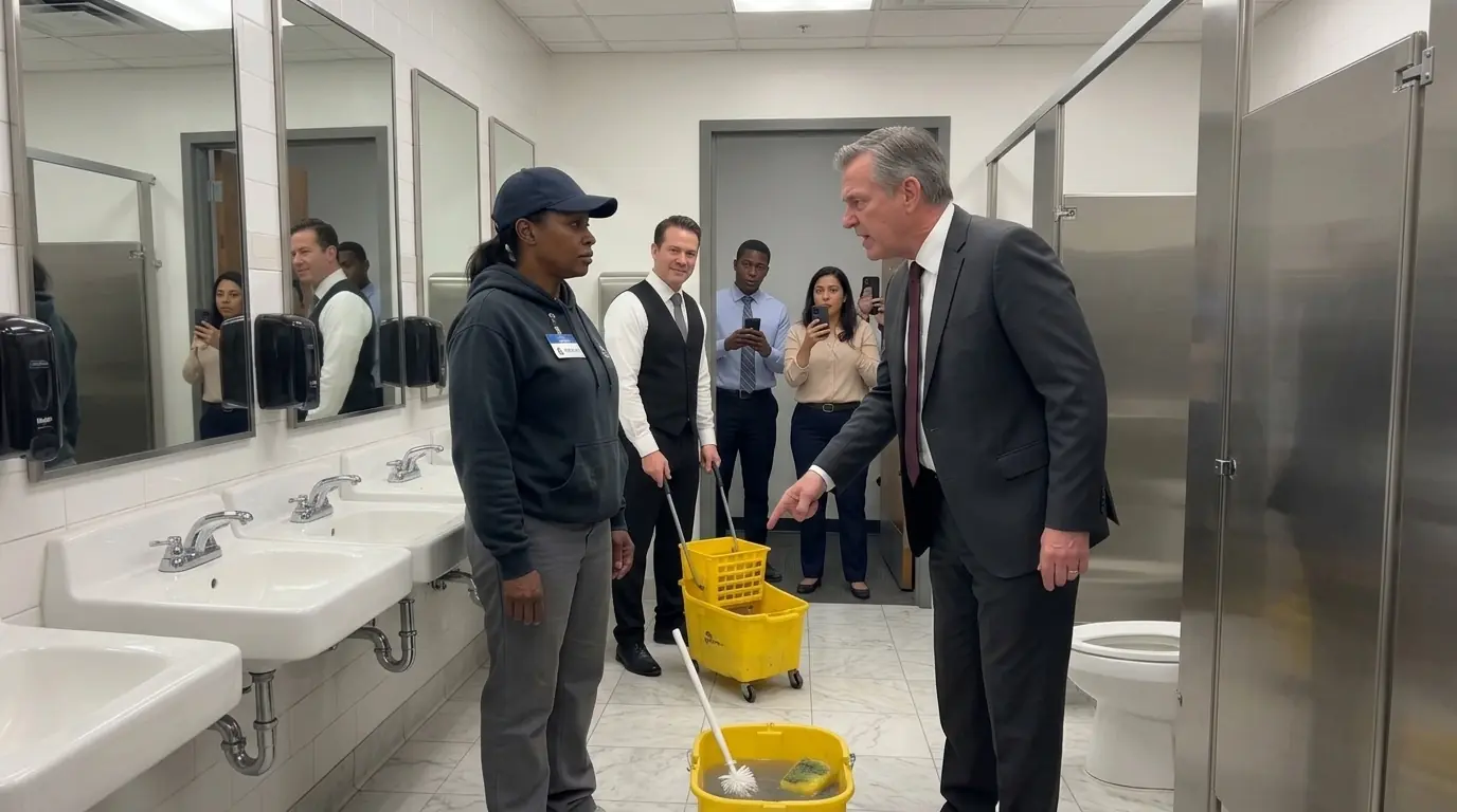 They Forced The Black Cleaning Lady To Scrub Executive Toilets — Then The Screens Revealed She Owned The Company