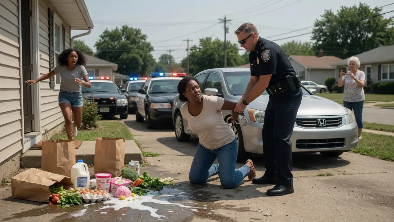 FOUR OFFICERS SURROUNDED HER IN HER OWN DRIVEWAY — THEN ONE OF THEM TOOK HER DOWN