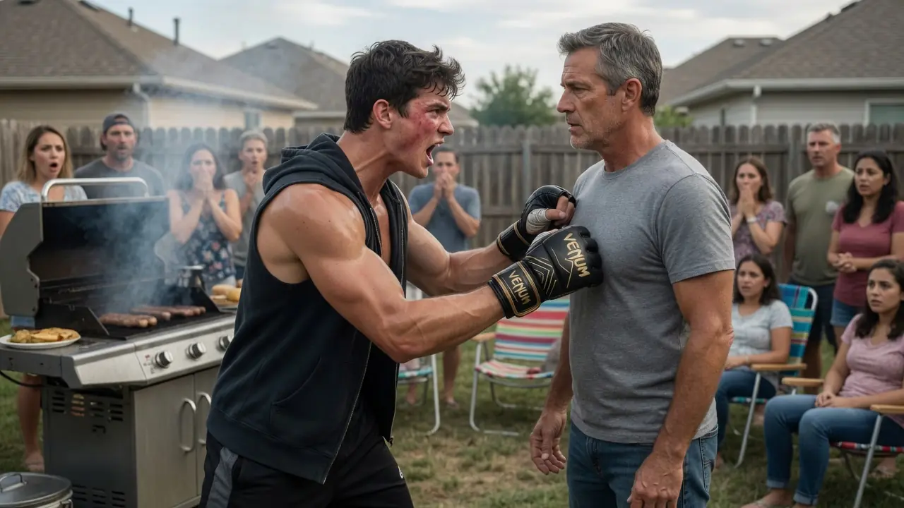 HE CHALLENGED THE QUIET DAD AT A NEIGHBORHOOD BARBECUE — THEN CHARGED HIM
