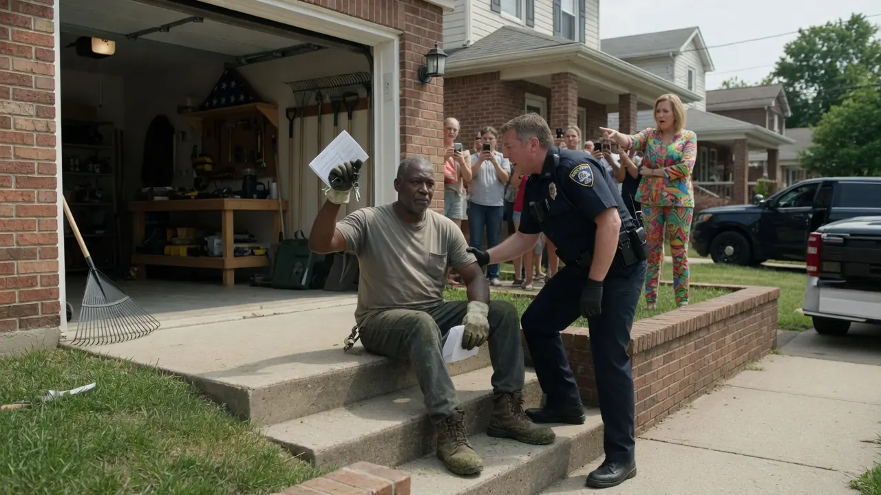 THEY HANDCUFFED HIM ON HIS OWN PORCH — THEN A MILITARY SUV TURNED ONTO THE STREET