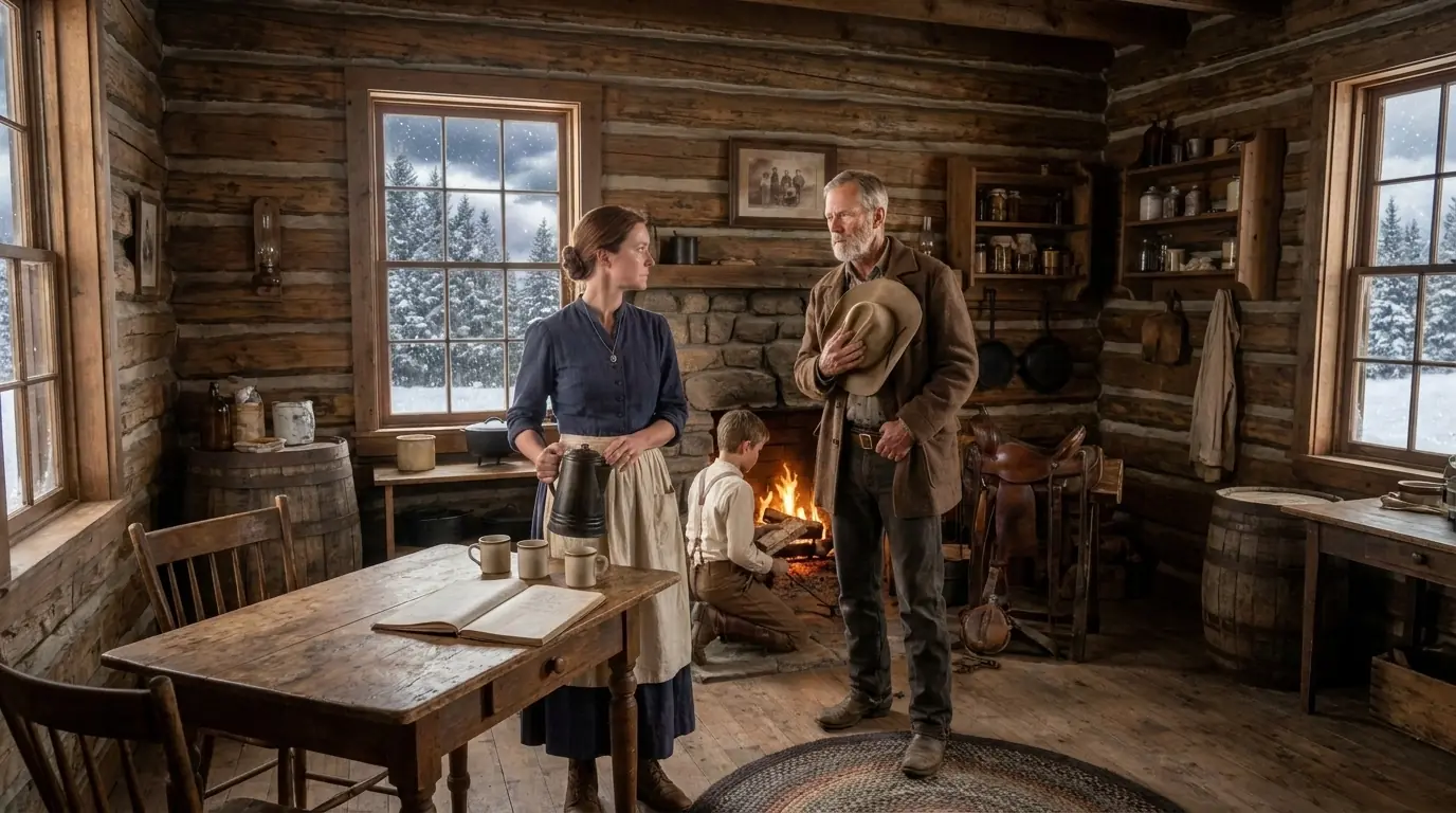 An Old Cowboy Asked for Water — Then He Froze at the Photograph Above Her Fireplace