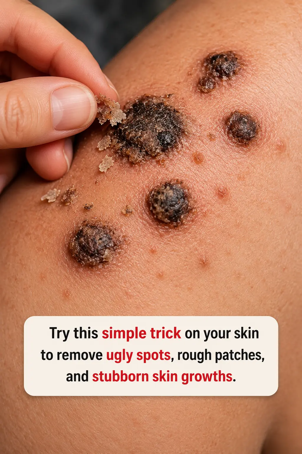 Put this 1 trick on your shoulders and get rid of crusty bumps, raised age spots, and waxy skin growths