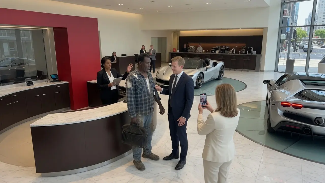 Black Man in Torn Shirt Walked Into a Ferrari Dealer — Salesman Laughed Till He Paid Cash in Full