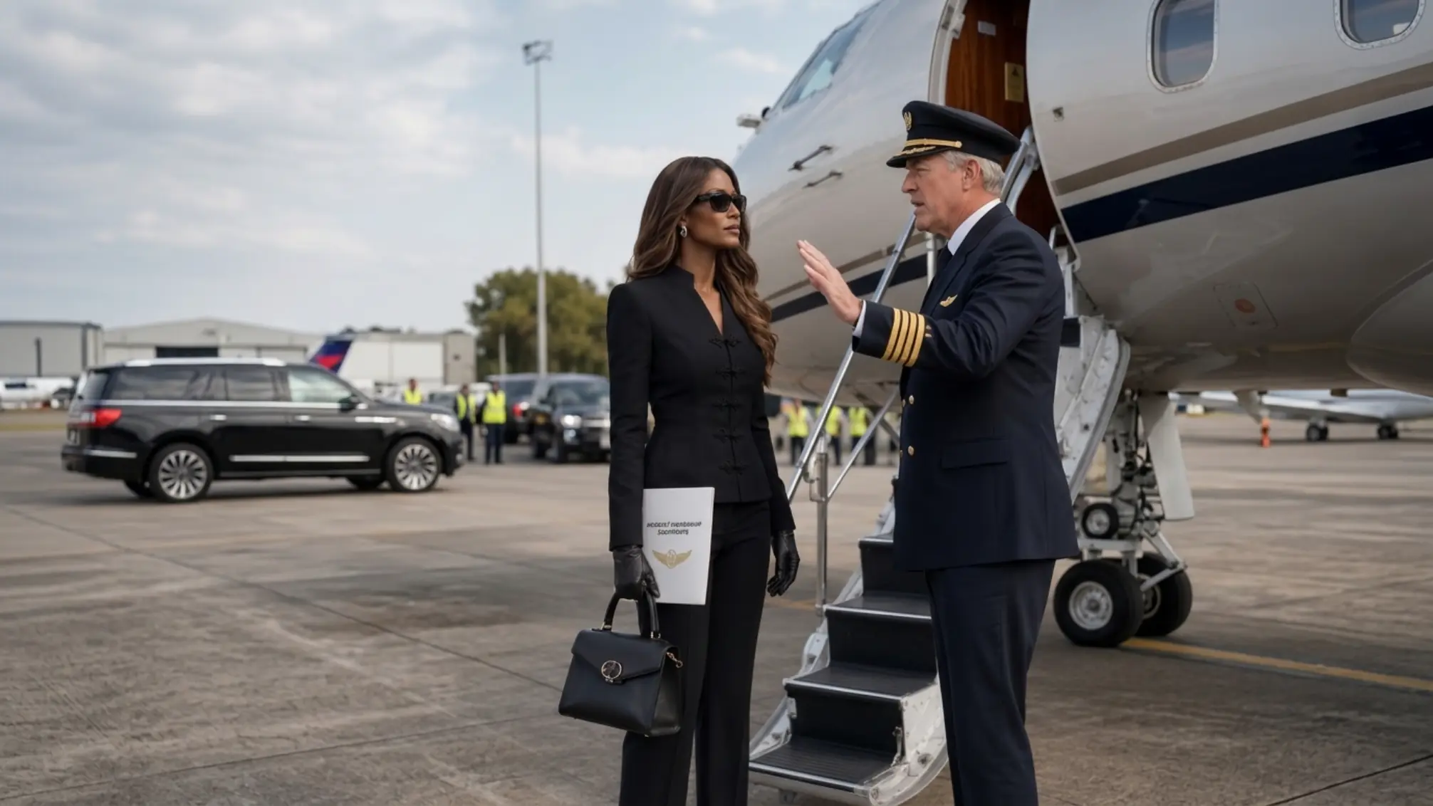 A Pilot Shamed a Black CEO at Her Own Private Jet — Then Her Husband’s SUV Convoy Arrived With the Papers That Ended His Career