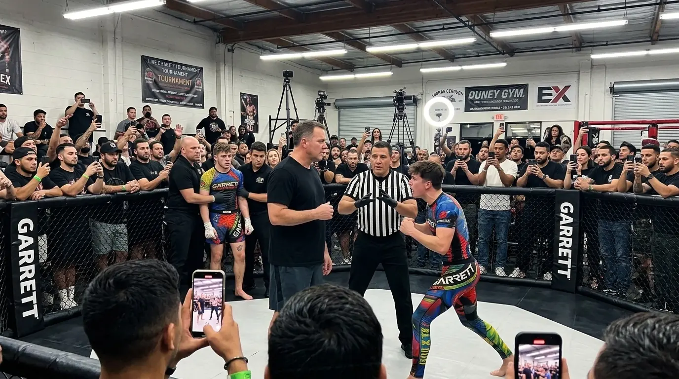 The second twin rushed onto the mat — then the quiet father finally stepped forward