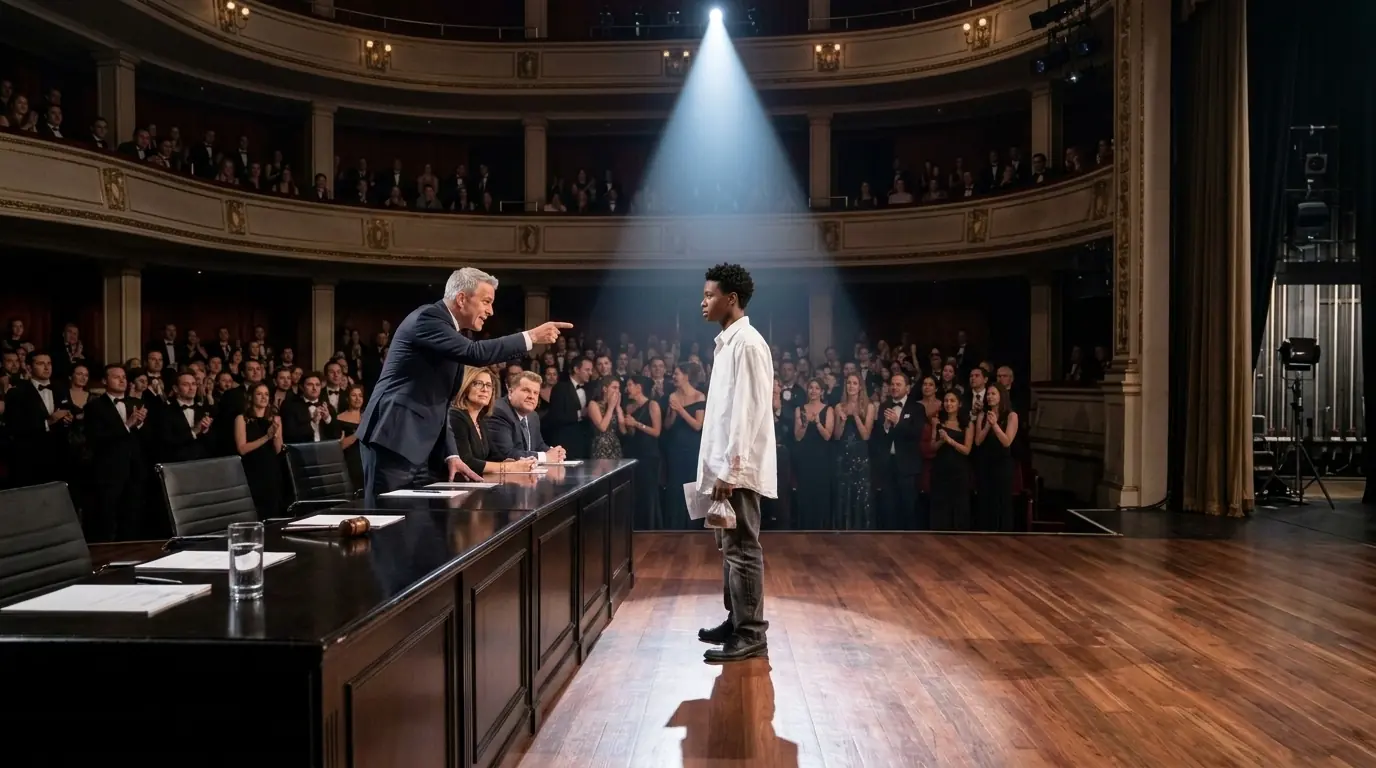"Go On, Sing" Judges Dare Black Boy Standing Alone on Stage — His First Note Shuts Them All Up