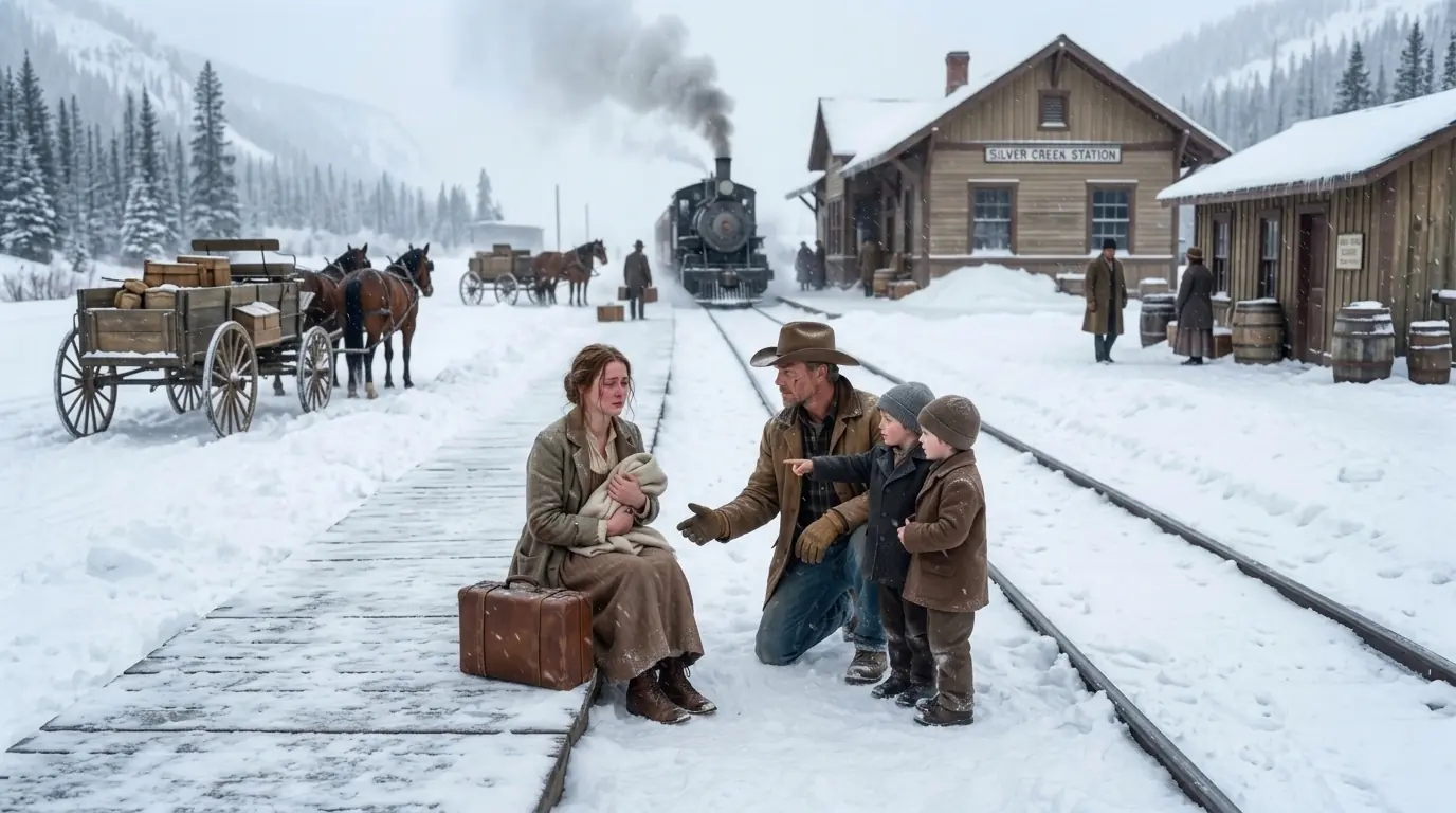 Rejected at the Station — Until a Cowboy Whispered: ‘My Twins Need a Mother Like You.’