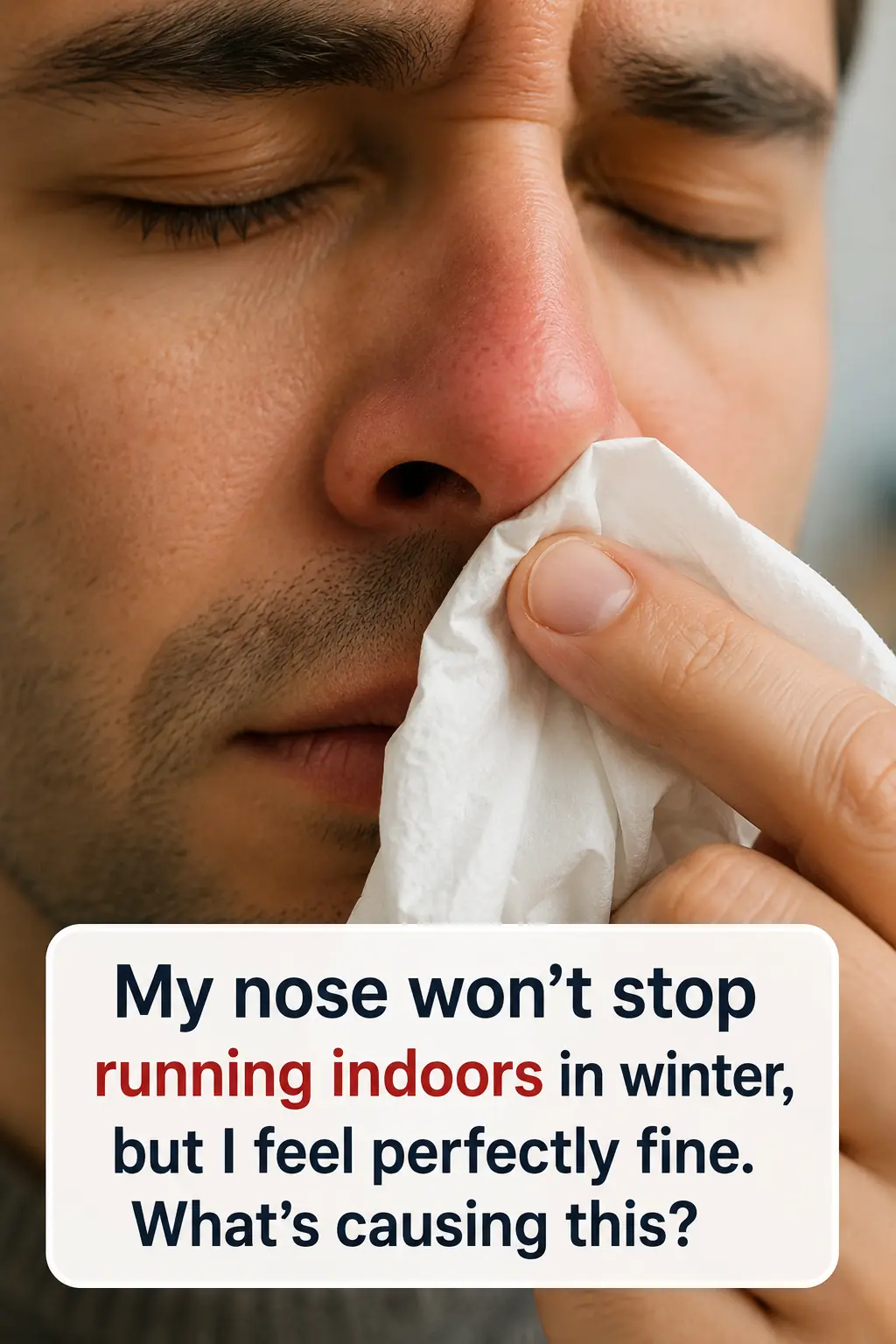My nose keeps running nonstop indoors during winter and I am not sick at all. What is causing this?