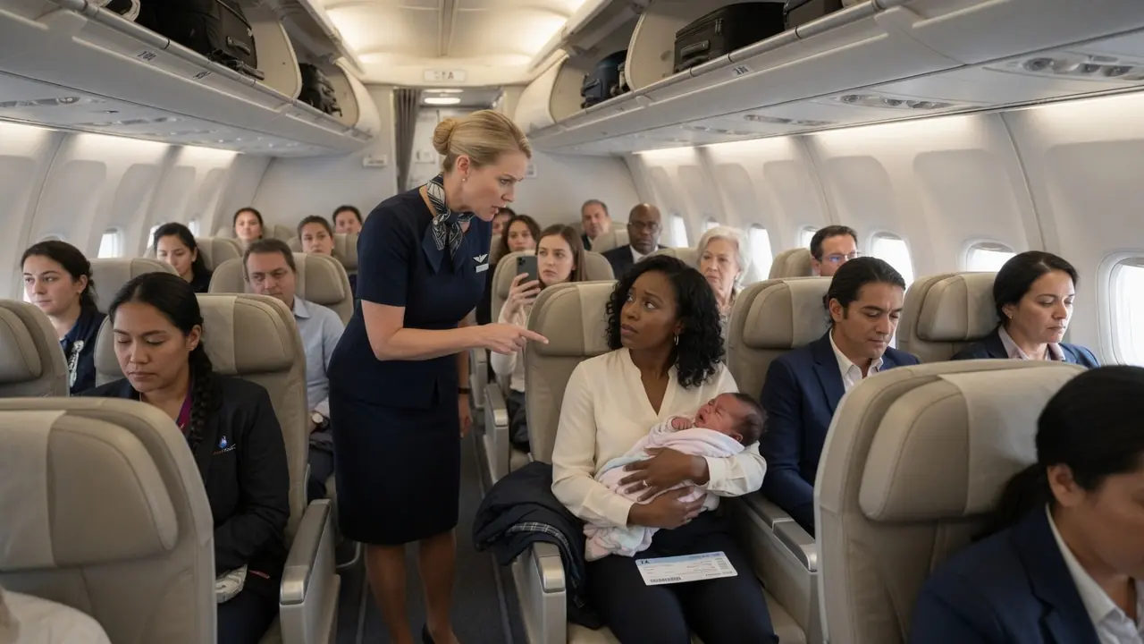 Flight Attendant Slapped Black Mom holding Baby — Didn’t Know Her Husband Owned the Airline!