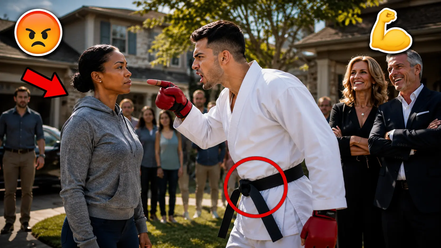 My Rich Neighbor's Black Belt Son Mocked Me and Demanded a Fight — Then Everything Changed