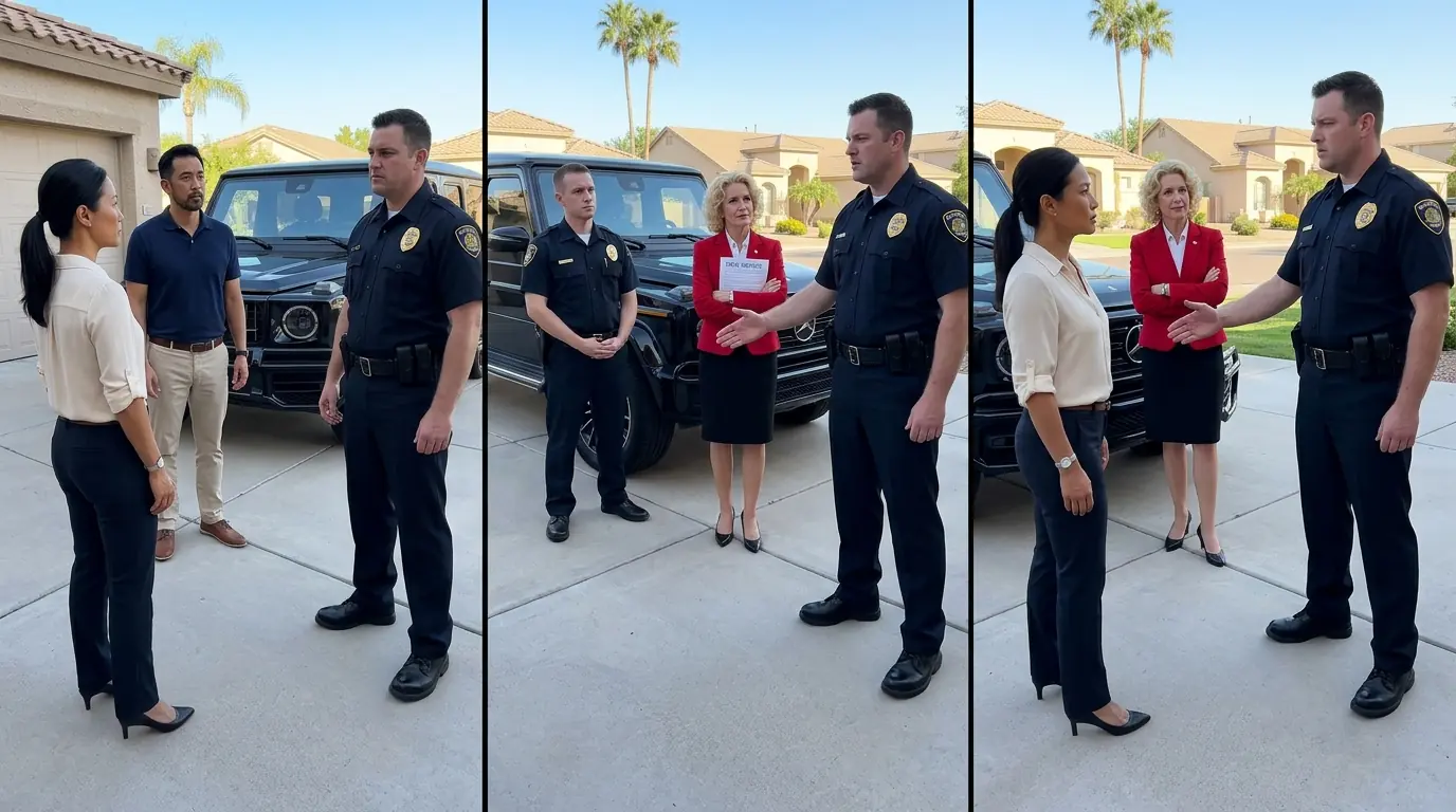 The HOA President Sent Two Officers for Their Mercedes — Then His Wife Noticed One Detail
