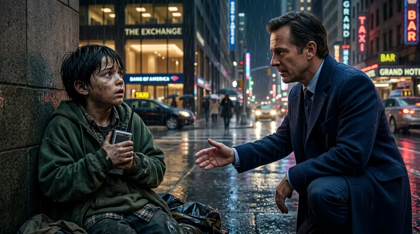 The Homeless Boy Pointed a Broken Radio at Me and Whispered, "My Dad Said Only You Could Save Us." Then He Handed Me a Key That Shouldn't Have Existed.