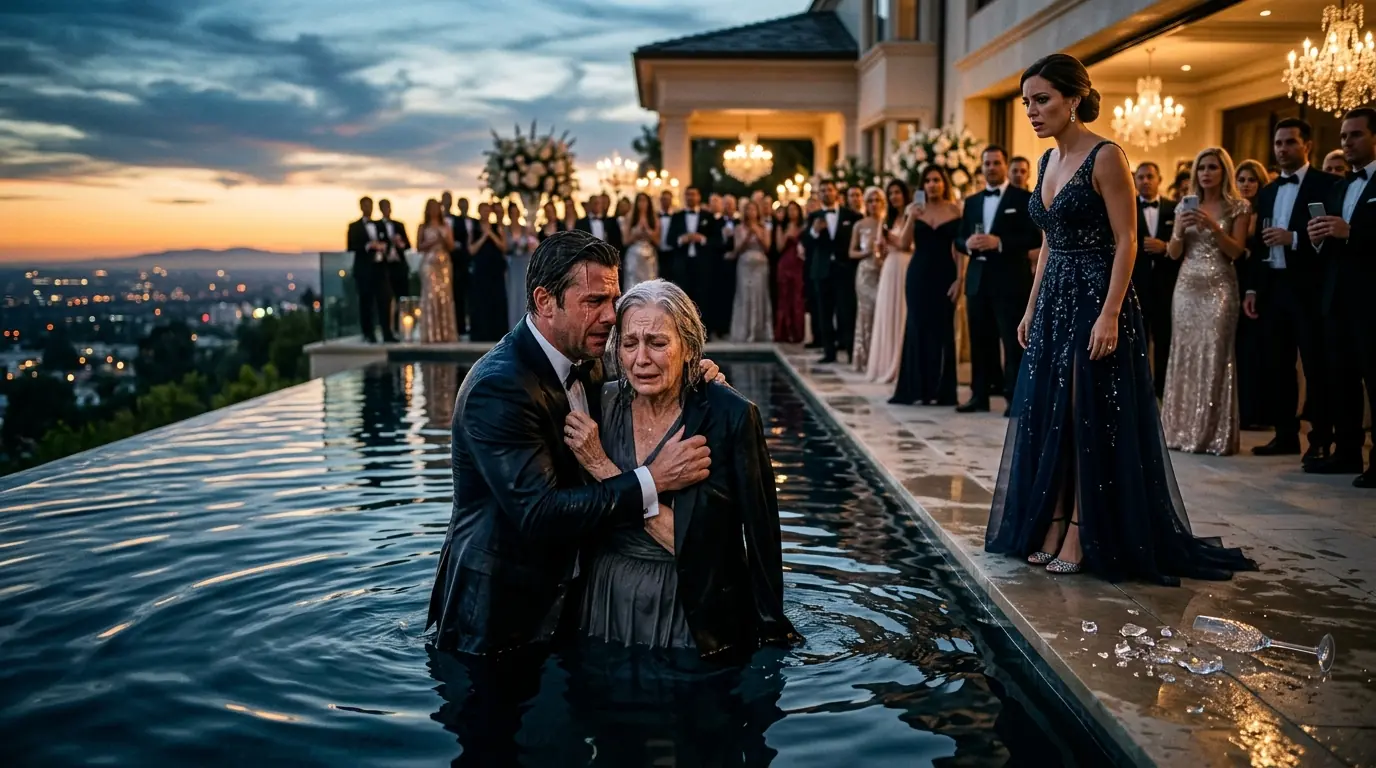 My Billionaire Wife Threw My Mother Into Our Pool In Front Of 300 Guests — Then She Realized Who She Had Just Humiliated