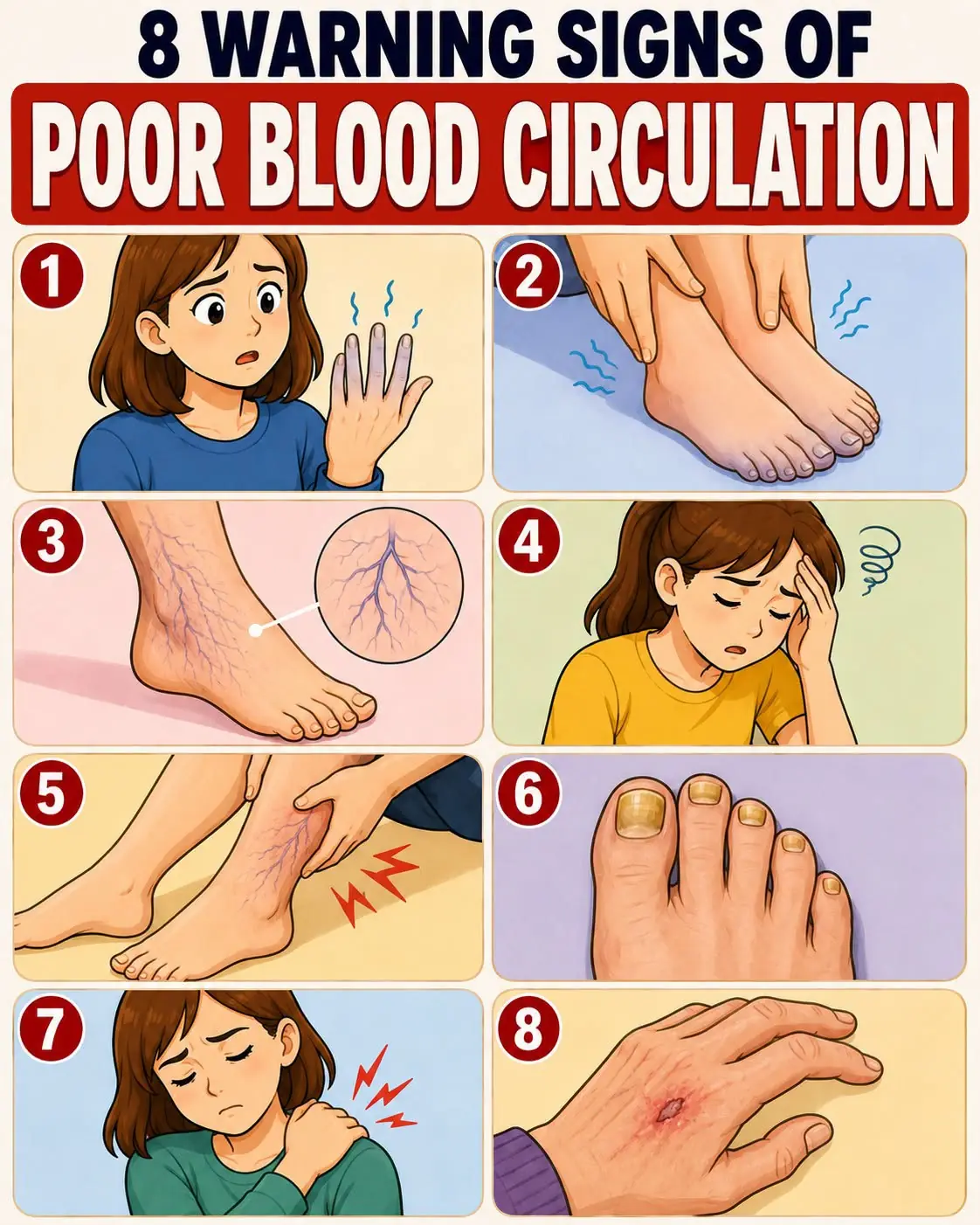 16 Warning Signs of Poor Blood Circulation and How to Treat It