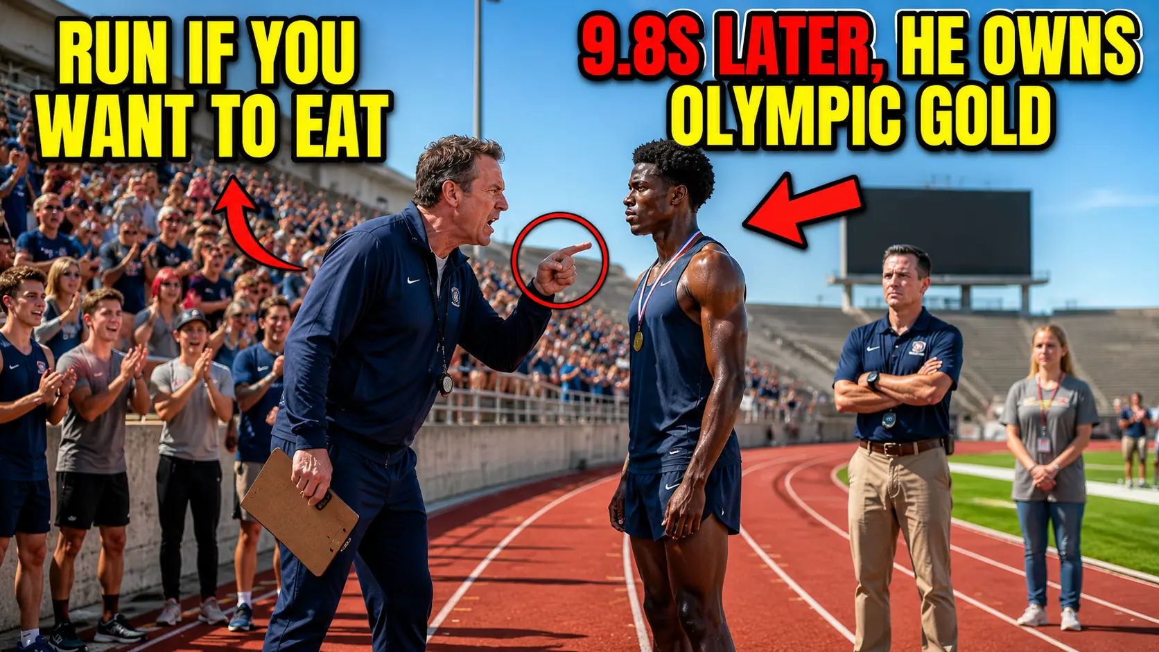 Coach Sneers at Black Boy: "Run if You Want Your Mom to Eat" — 9.8 Seconds Later, the Stadium Went Silent