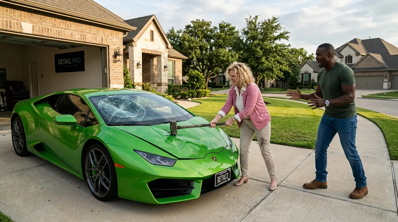 She Smashed the Business Owner’s Lamborghini in Front of Him — Then Raised the Hammer Again
